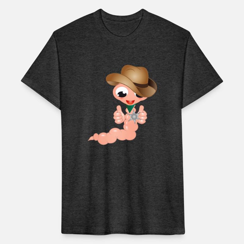 little earthworm as a cowboy with a sheriff star