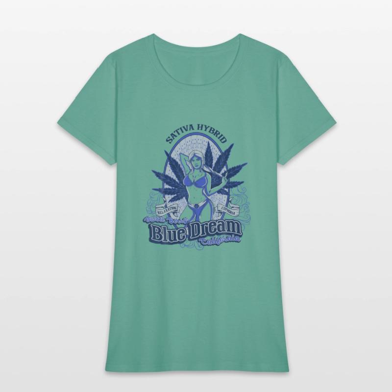 Marijuana Blue Strain Sexy Girl T Shirt