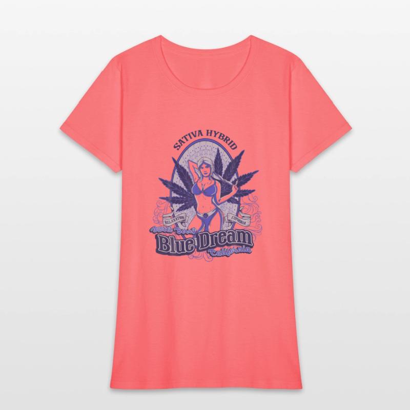 Marijuana Blue Strain Sexy Girl T Shirt