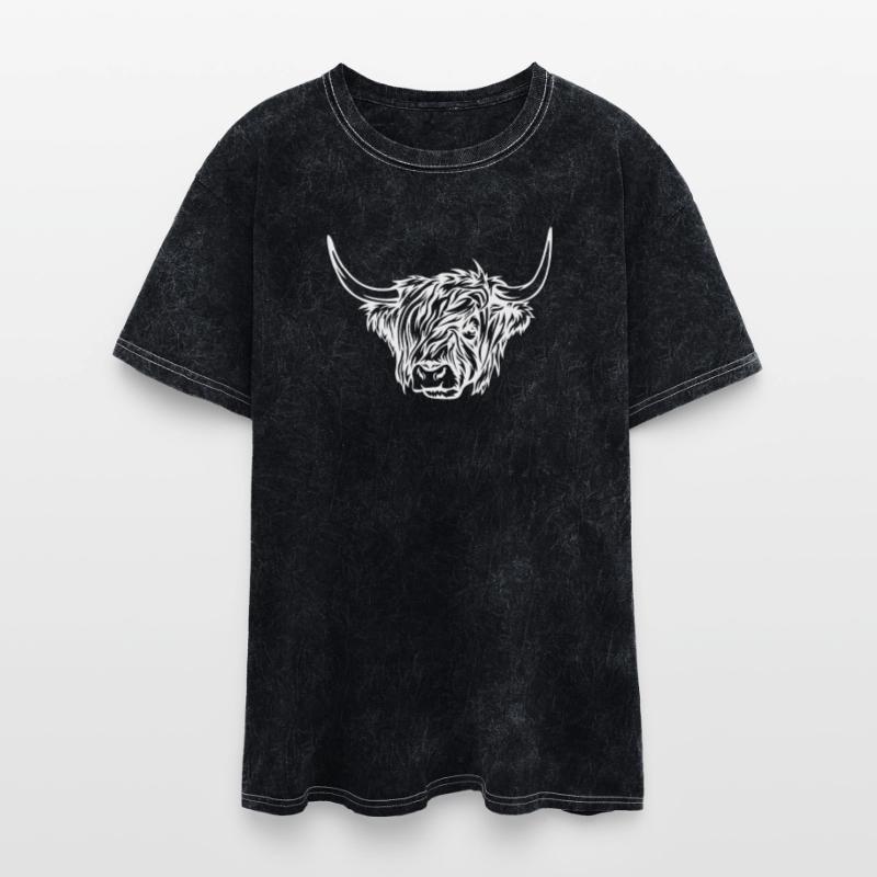 Minimalist Highland Bull Illustration