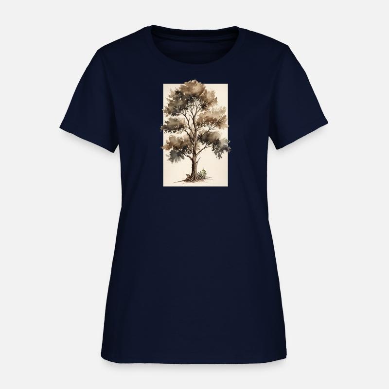 Minimalist Watercolor Ash Tree Design