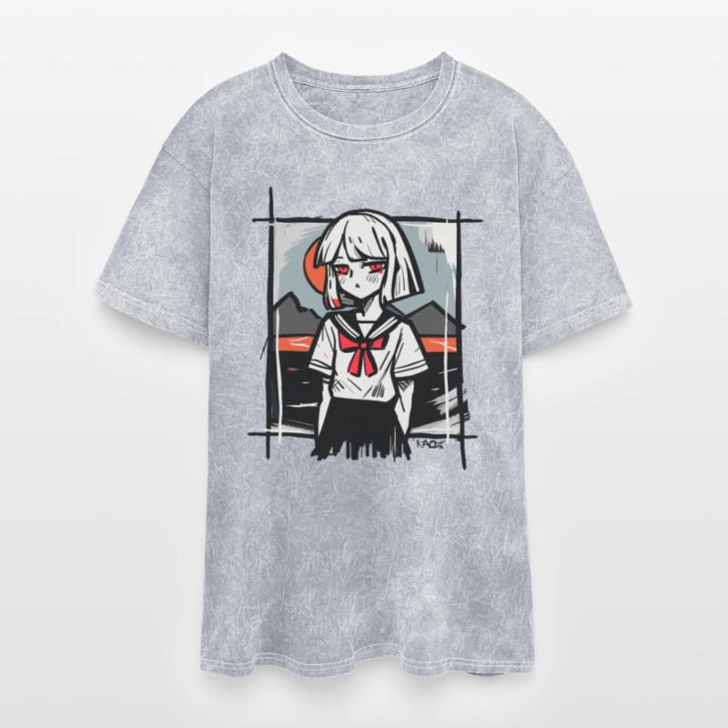 Moody Girl in Uniform at Sunset