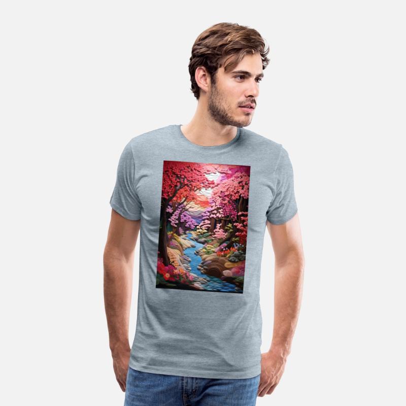 Multi-color Zen Garden river - Japanese