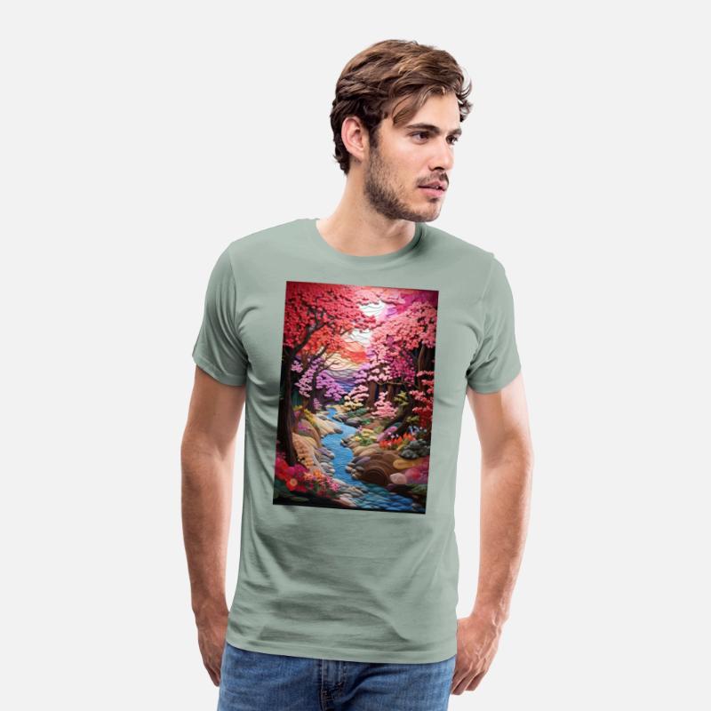 Multi-color Zen Garden river - Japanese