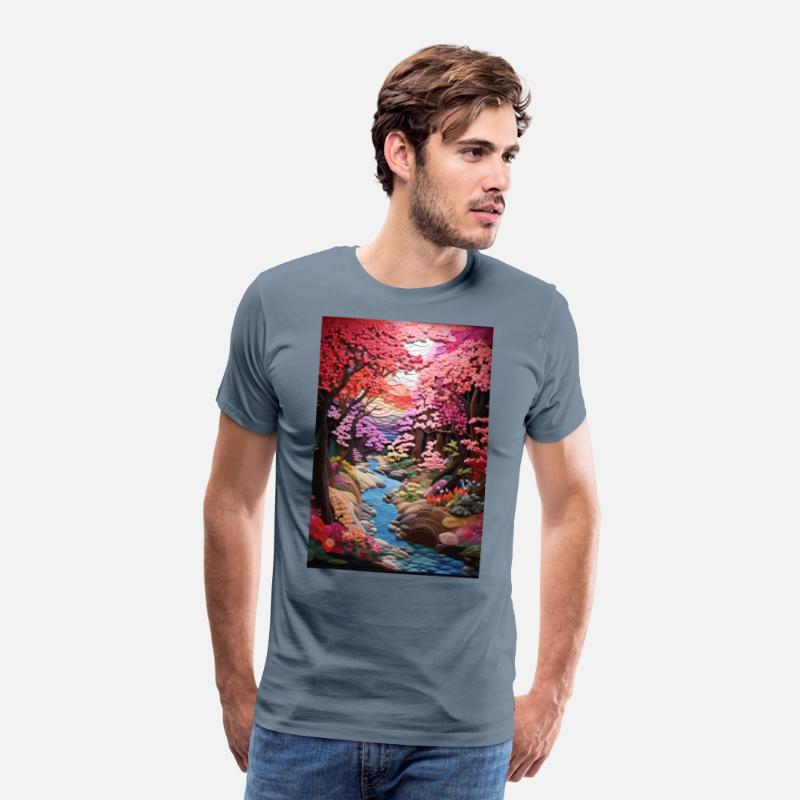 Multi-color Zen Garden river - Japanese