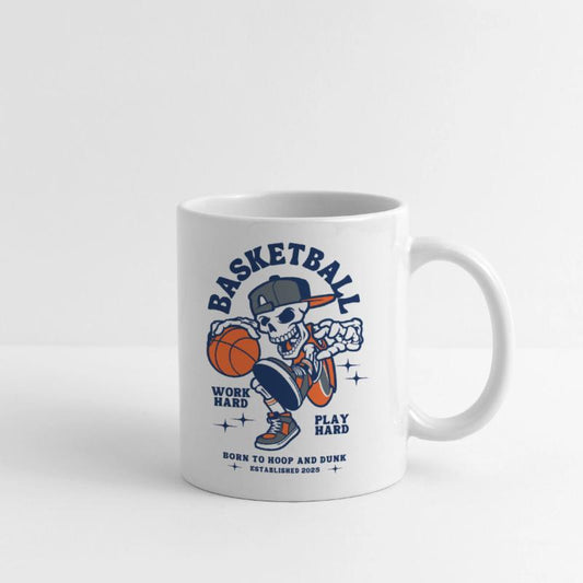 Navy and Orange Illustration Skull Basketball