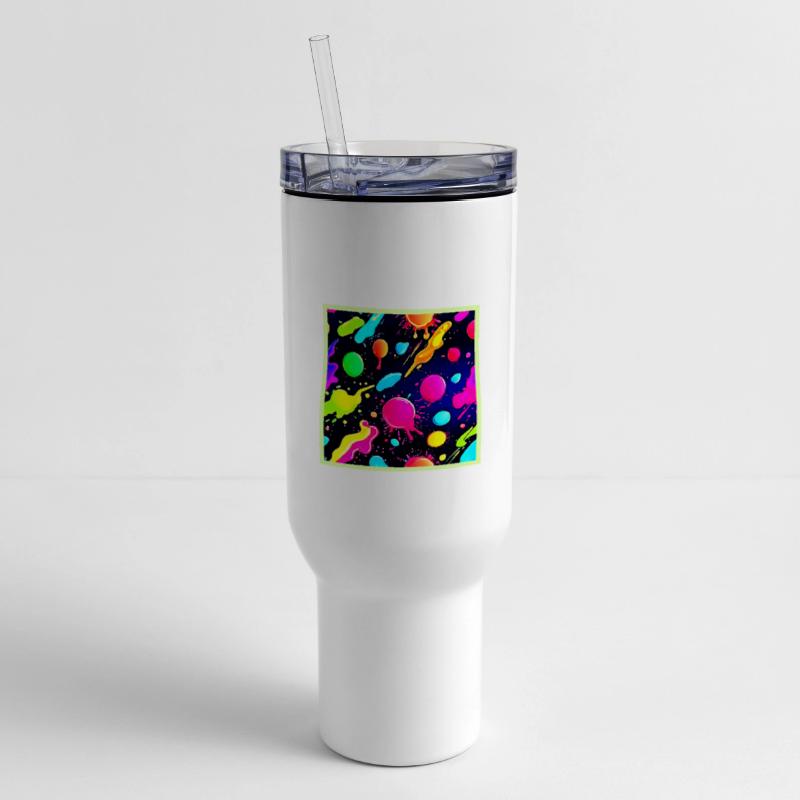 Neon Paint Splatter Design