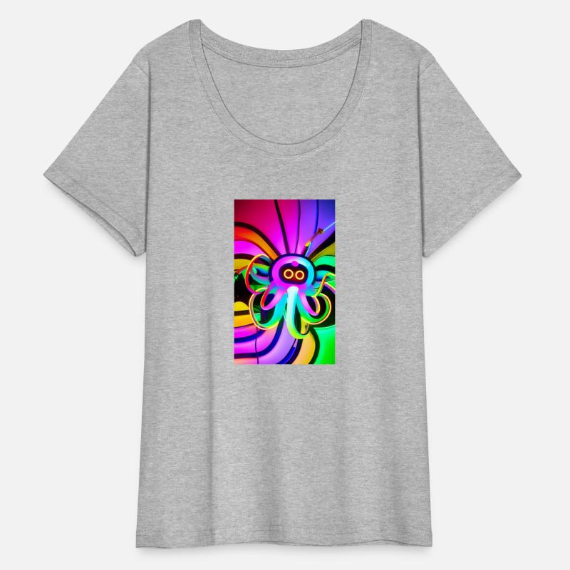 Neon Squid Trippy 2D Art