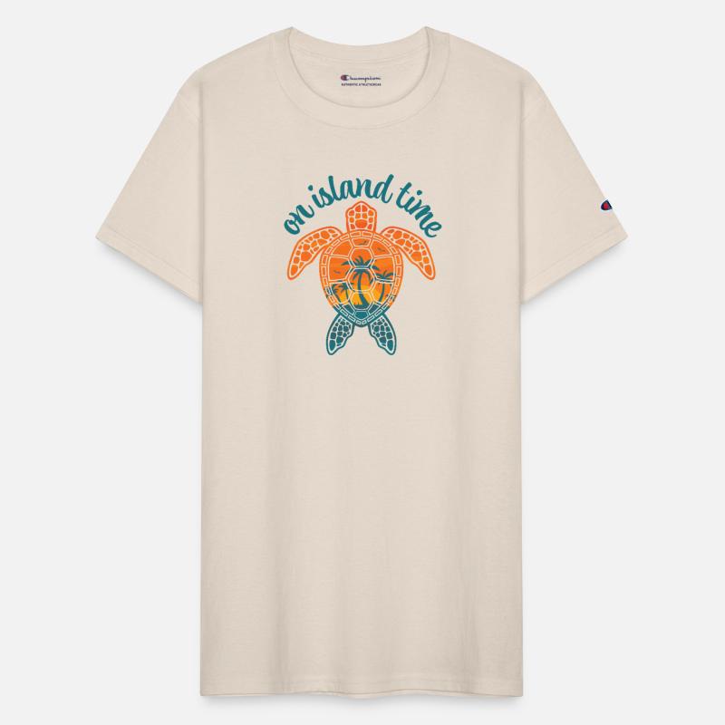 On Island Time Tropical Sunset Sea Turtle Design