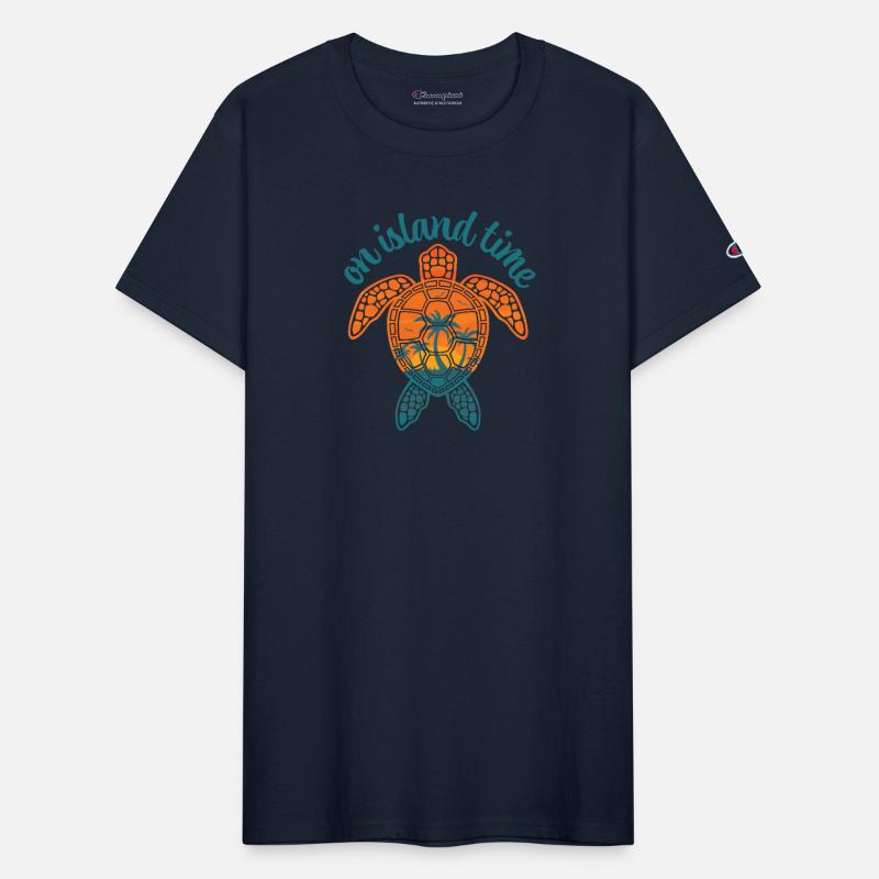 On Island Time Tropical Sunset Sea Turtle Design