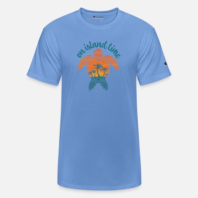 On Island Time Tropical Sunset Sea Turtle Design