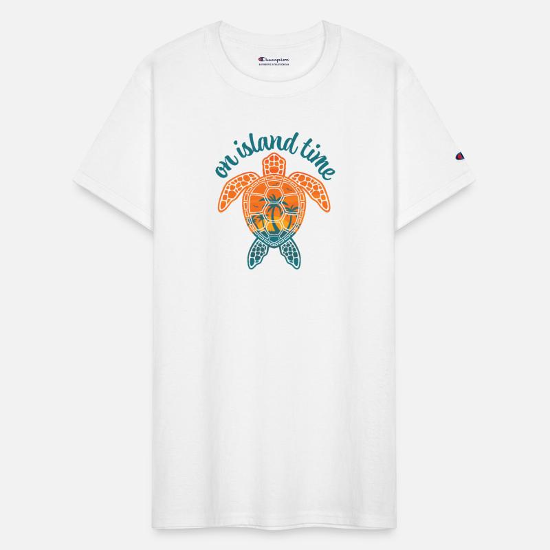 On Island Time Tropical Sunset Sea Turtle Design