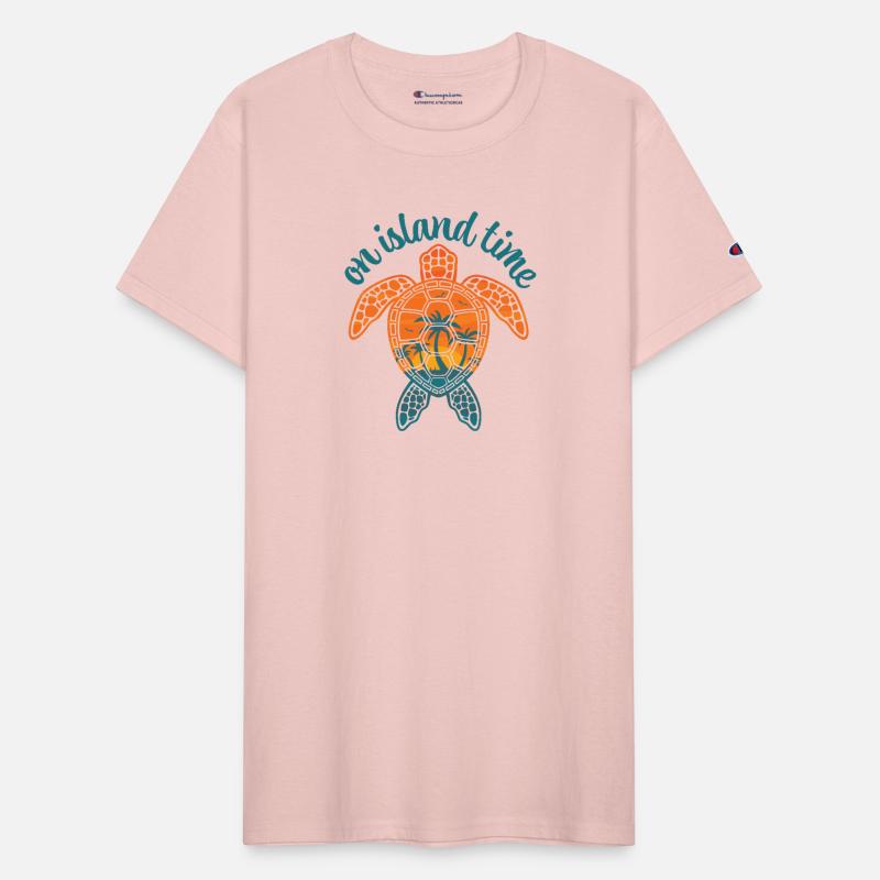 On Island Time Tropical Sunset Sea Turtle Design