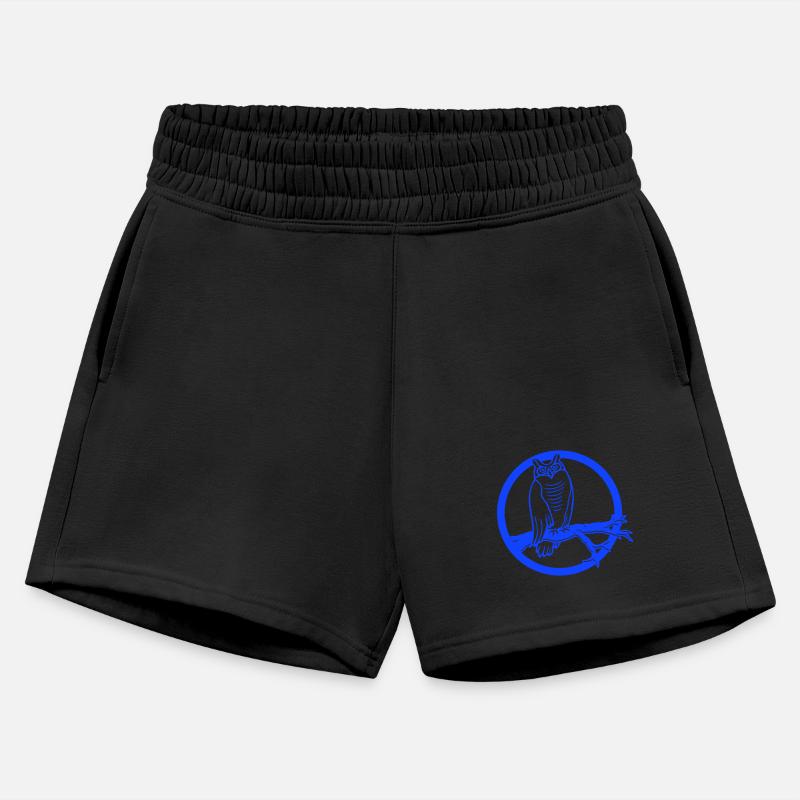 Owl branch tree sits forest full moon night round