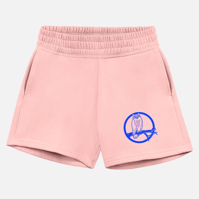 Owl branch tree sits forest full moon night round