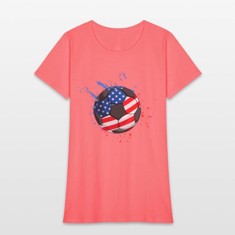 Patriotic Soccer 4th of July USA American Flag