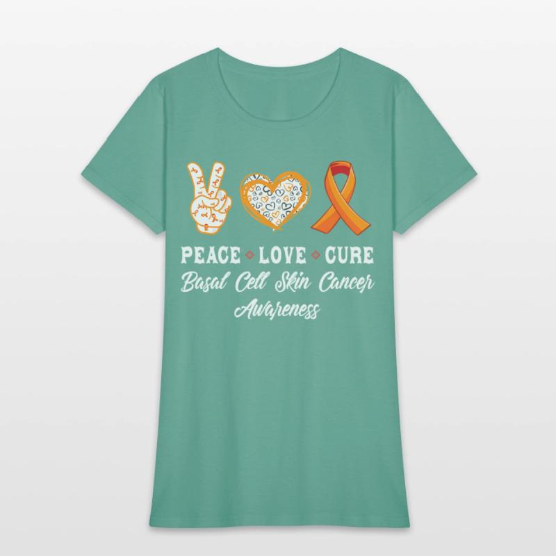 Peace Love cure basal cell skin cancer awareness