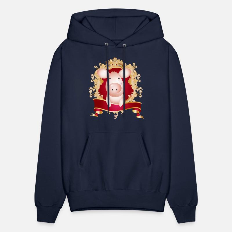 Pig with magnificent coat of arms and banner