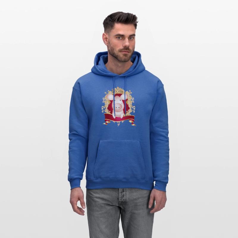 Pig with magnificent coat of arms and banner