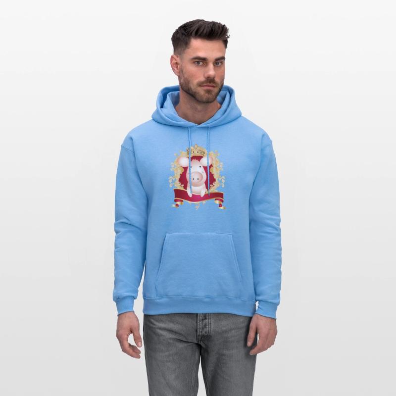 Pig with magnificent coat of arms and banner