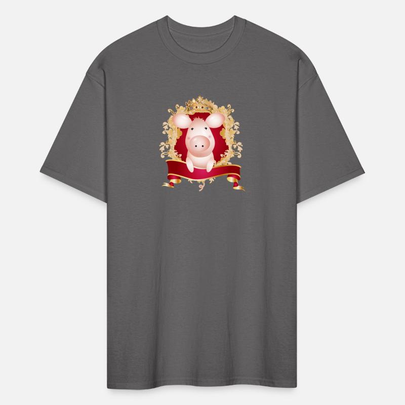 Pig with magnificent coat of arms and banner