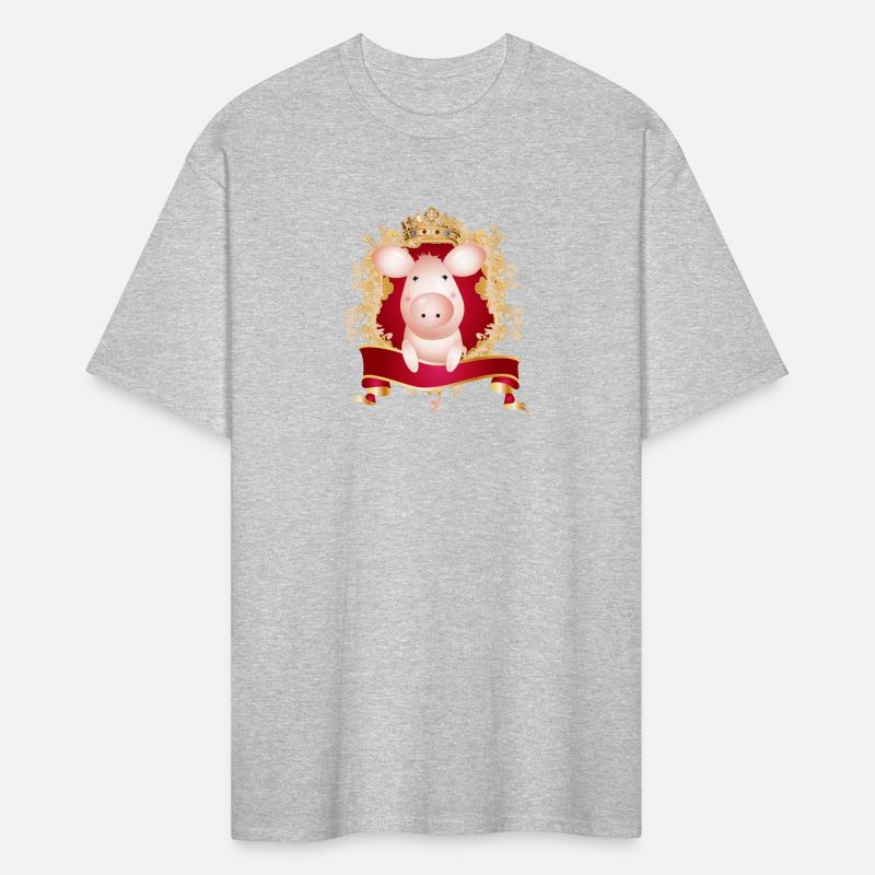 Pig with magnificent coat of arms and banner