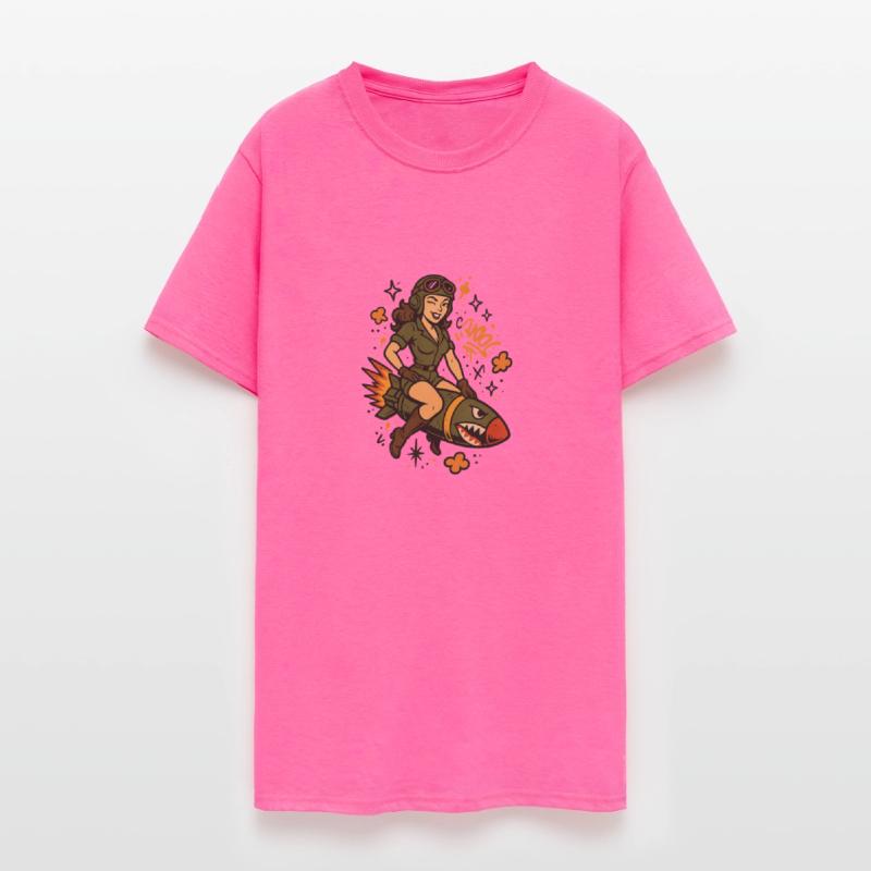 Pin-Up Pilot on Missile | Vintage Graffiti Art