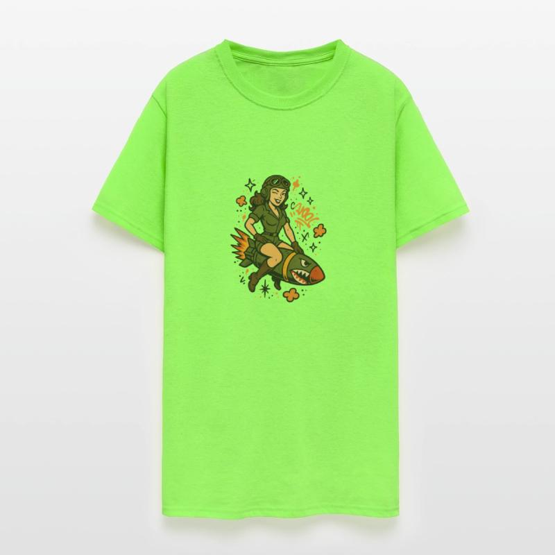 Pin-Up Pilot on Missile | Vintage Graffiti Art