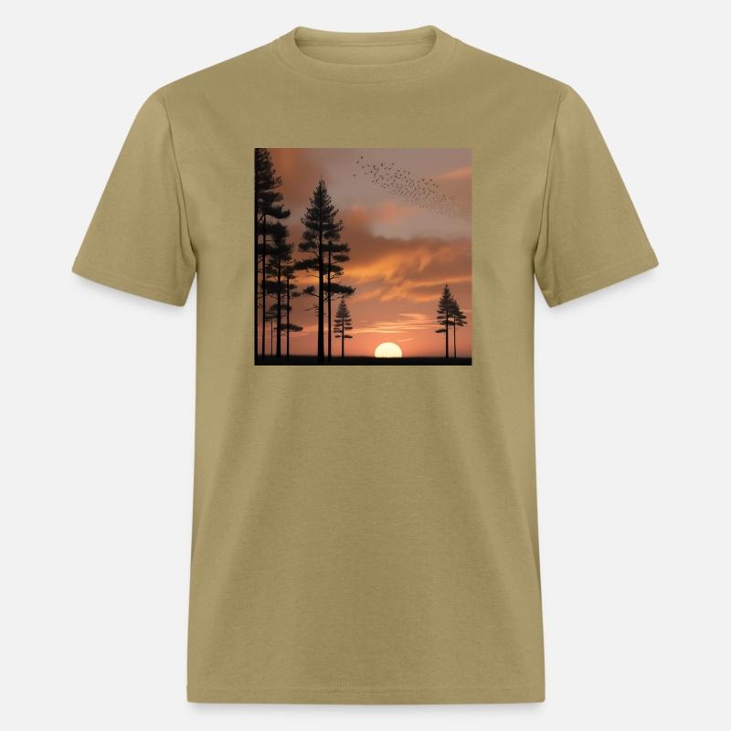 Pine forest at sunset