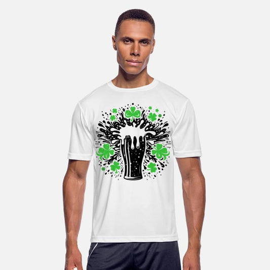 Pint of beer into a splash of shamrocks