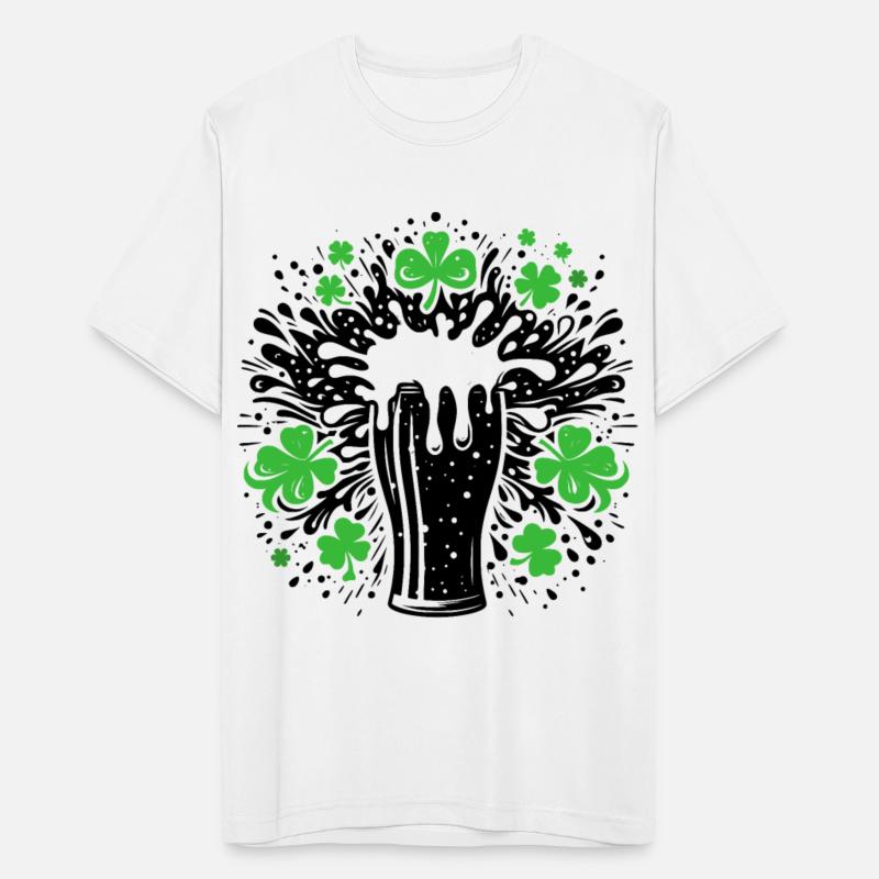 Pint of beer into a splash of shamrocks