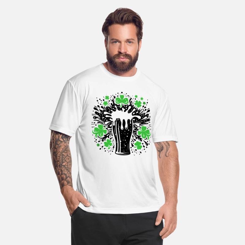 Pint of beer into a splash of shamrocks