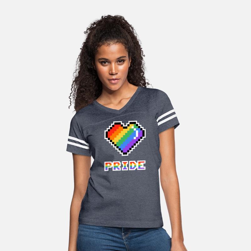 Pixel heart Pride rainbow colored