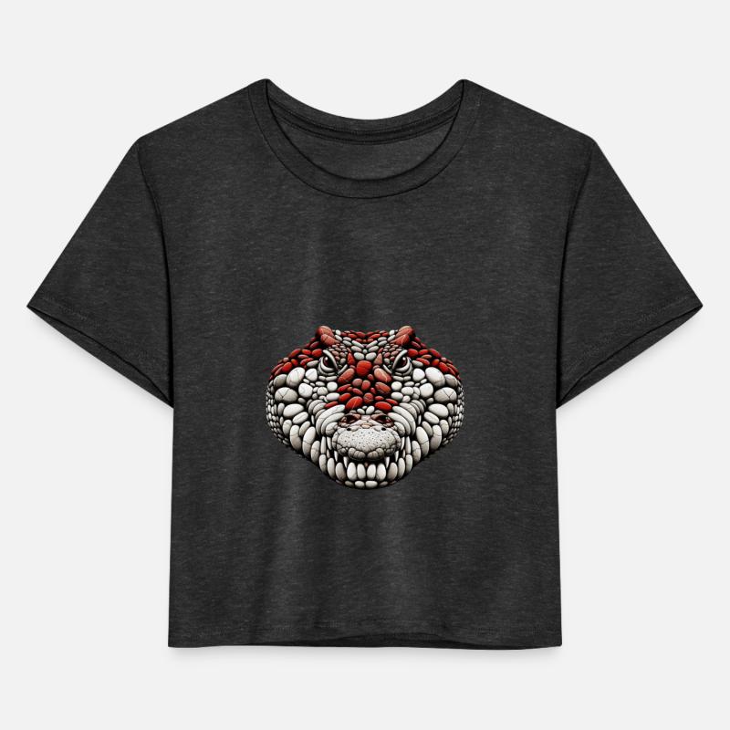 Predatory Gaze Crocodile Pebble Art Portrait