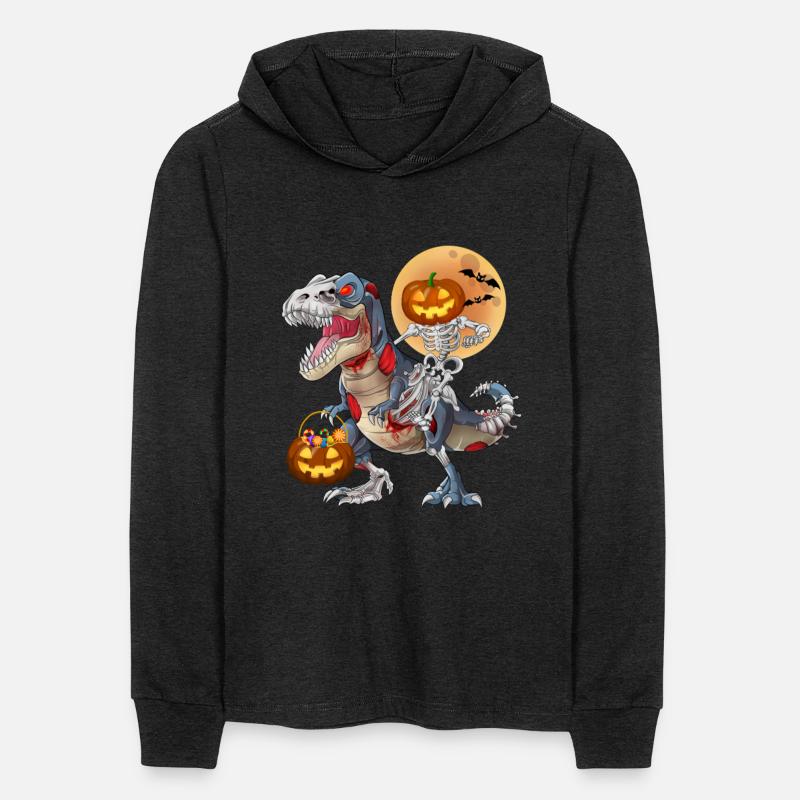 Pumpkin Skeleton Riding Zombie Dinosaur Halloween