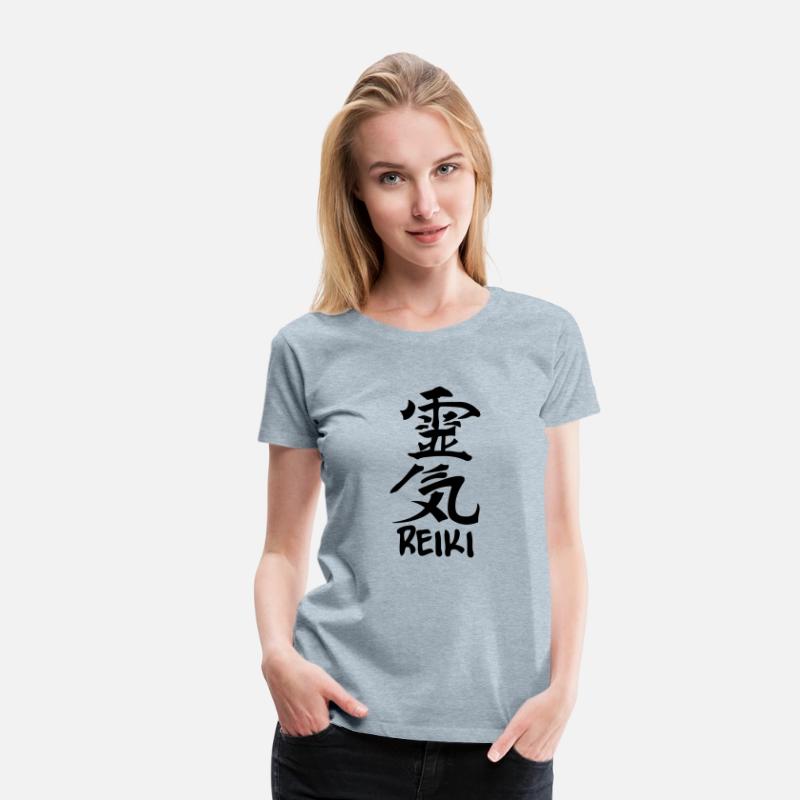 Reiki japanese kanji character with text 'REIKI'