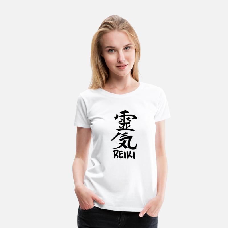 Reiki japanese kanji character with text 'REIKI'