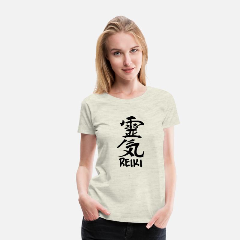 Reiki japanese kanji character with text 'REIKI'