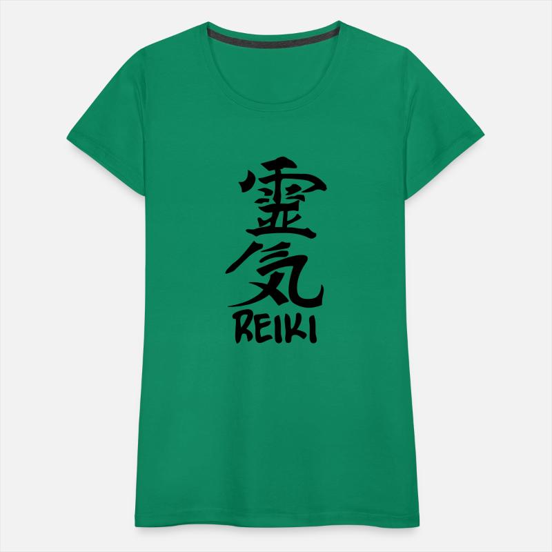 Reiki japanese kanji character with text 'REIKI'