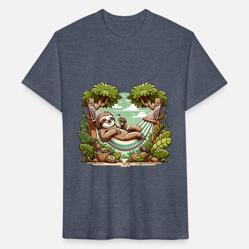 Relaxing Sloth In Hammock Under Palm Trees