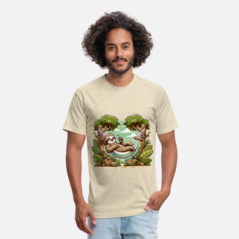 Relaxing Sloth In Hammock Under Palm Trees