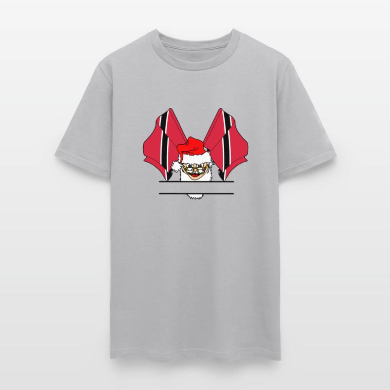 Santa Claus with two flags of Trinidad Tobago