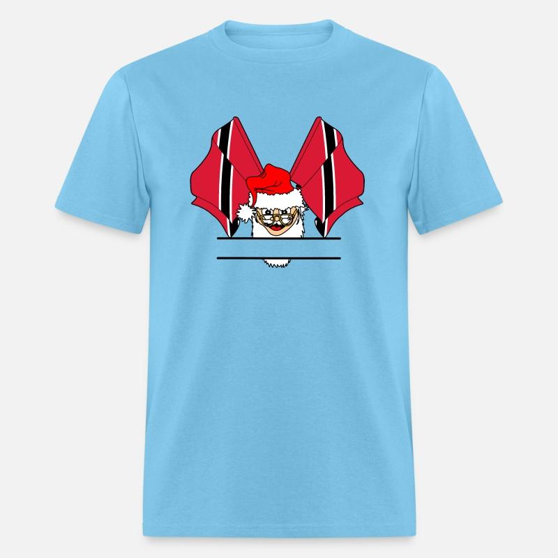 Santa Claus with two flags of Trinidad Tobago