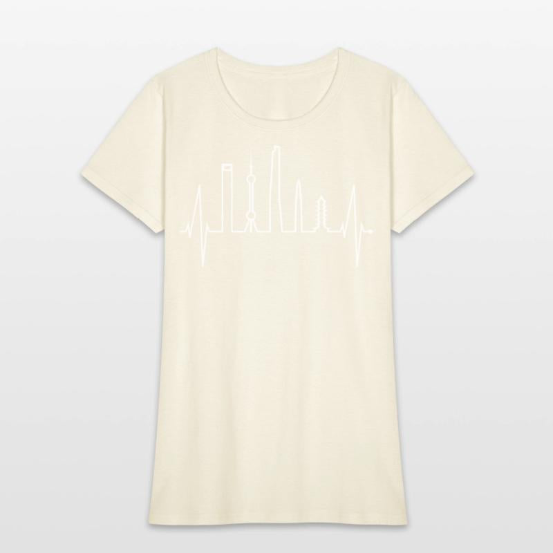 Shanghai Skyline Heartbeat Heart China I Love Asia