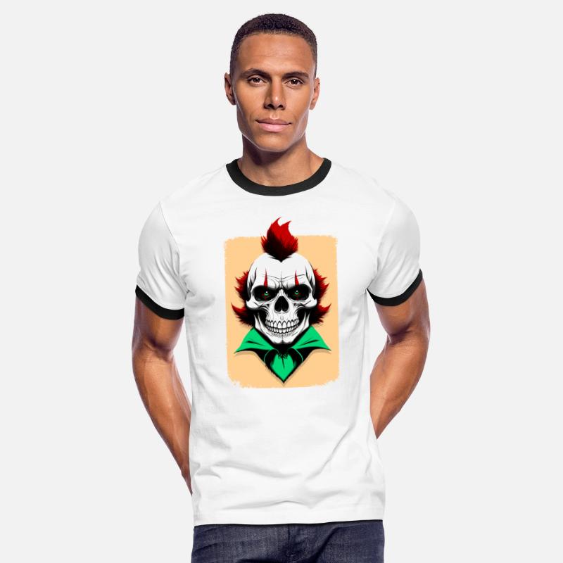 Skull clown with red hair