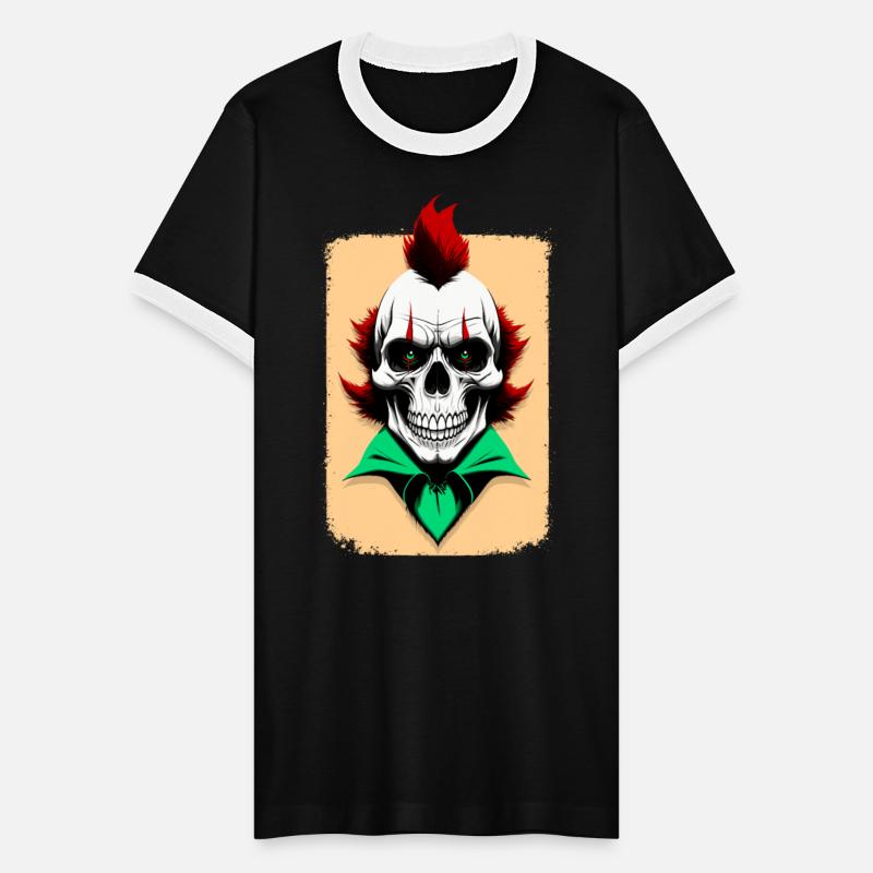 Skull clown with red hair