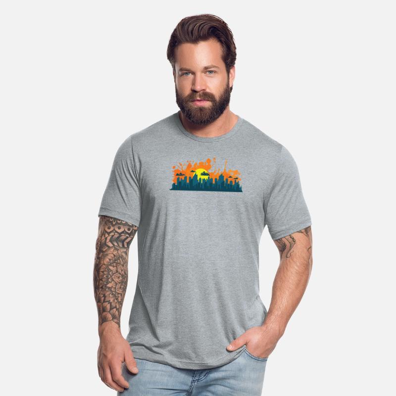 Skyline with Graffiti Building City