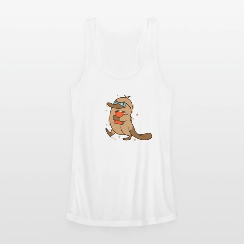 smart Platypus with Book and Glasses