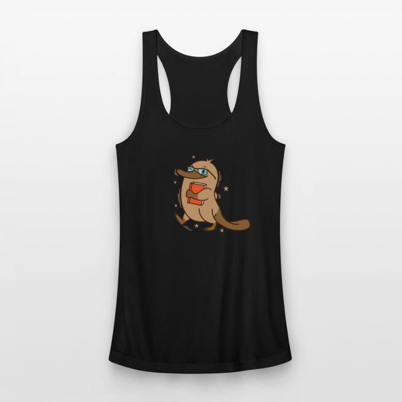 smart Platypus with Book and Glasses