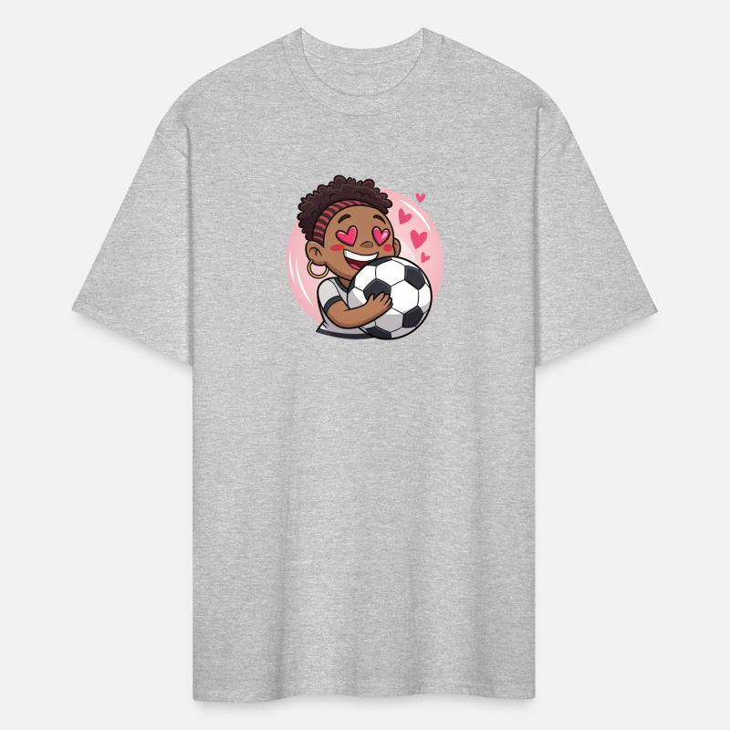 Soccer Cartoon Brunette Woman Face in Love